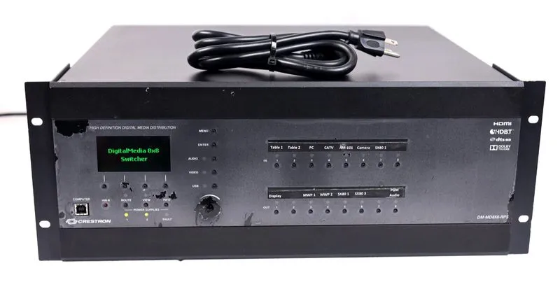 Видеокоммутатор Crestron DM-MD8X8-RPS 8x8 Media Switcher w/ 4K DSP & Fiber Cards