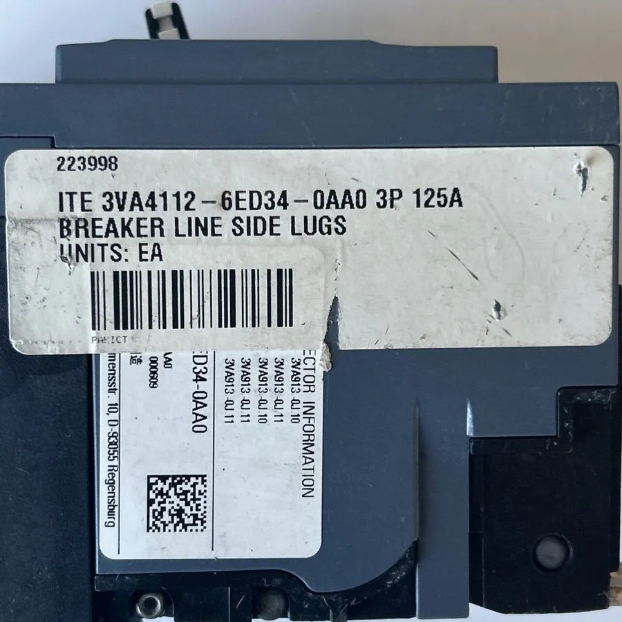Автоматический выключатель 3VA4112-6ED34-0AA0 SIEMENS CIRCUIT BREAKER 3 POLE 125 — фото лота 2