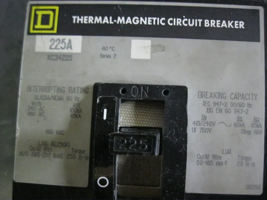 Автоматический выключатель Square D I-Line KC34225 3 Pole 225 Amp 480V Circuit B
