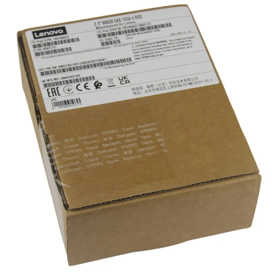 Жёсткий диск Lenovo 00YK012 7XB7A00023 2.5 " 900GB 15K SAS 12G HDD HARD DRIVE