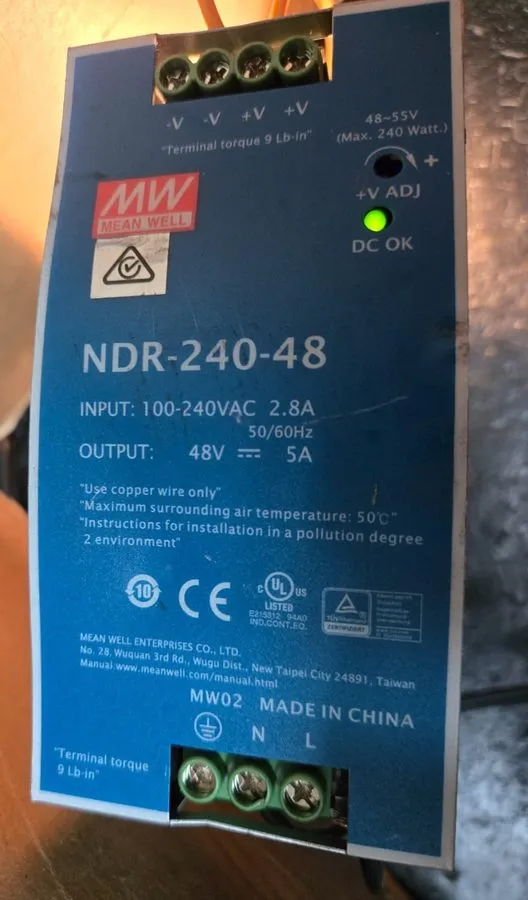 Блок питания Mean Well NDR-240-48, Single Output, DIN Rail Power Supply 48VDC 5A — фото лота 1