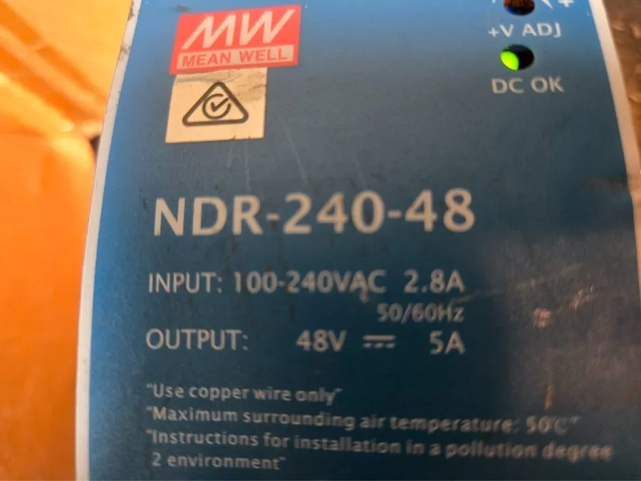 Блок питания Mean Well NDR-240-48, Single Output, DIN Rail Power Supply 48VDC 5A — фото лота 2
