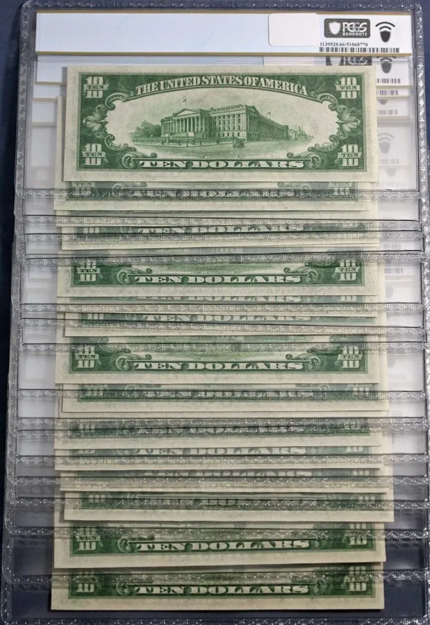 Лабораторный прибор FR. 2004 H $10 1934-A Federal Reserve CONSEC Lot Cleveland P — фото лота 1