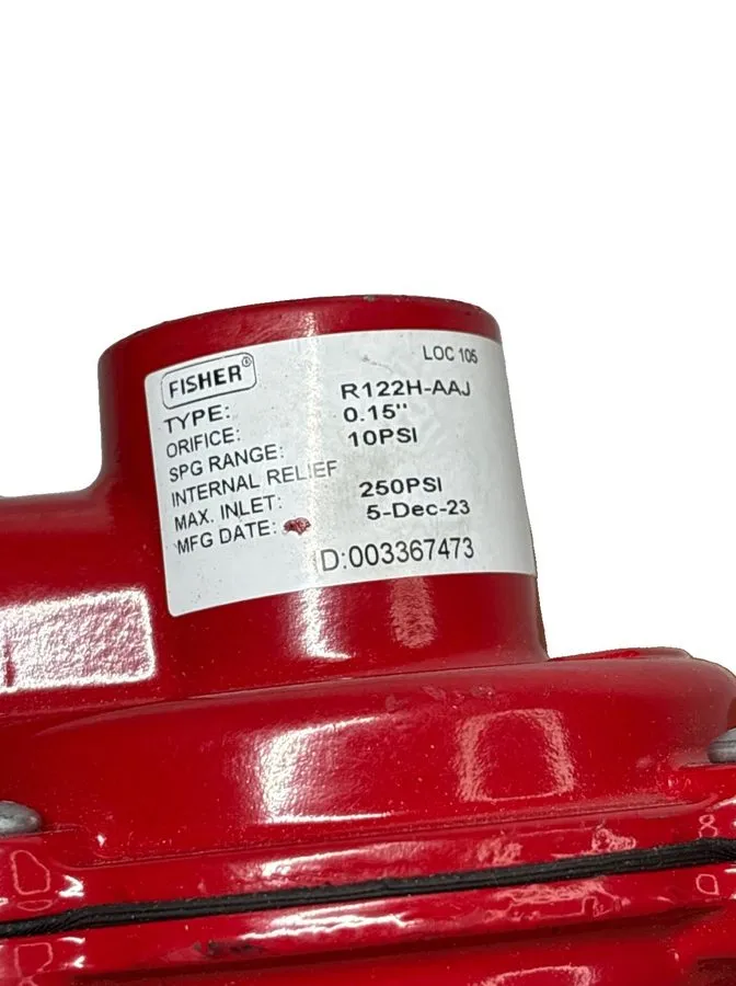 Трубопроводная арматура Fisher Controls R122H-AAJ 10PSI 0.15" Gas Regulator — фото лота 2