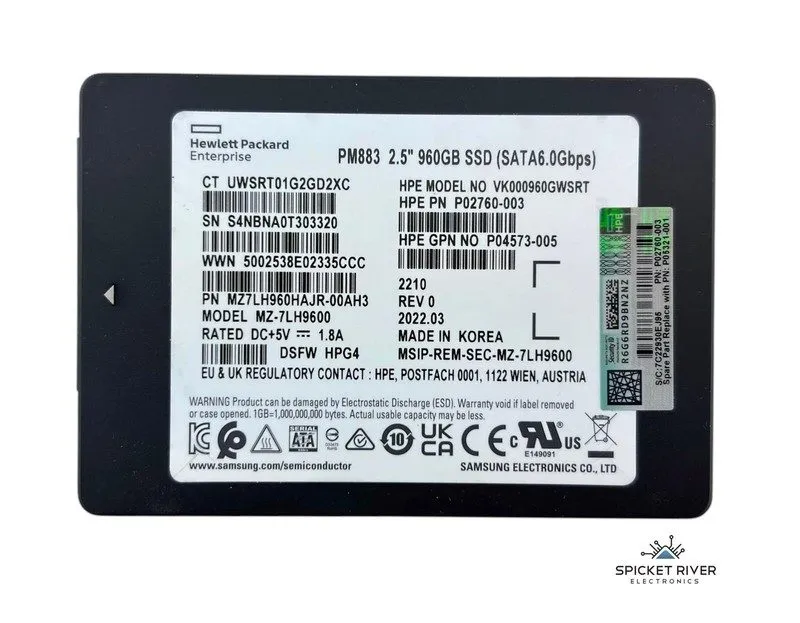 SSD-накопитель MZ-7LH9600 SAMSUNG PM883 960GB 2.5'' SATA 6.0Gbps MZ7LH960HAJR-00