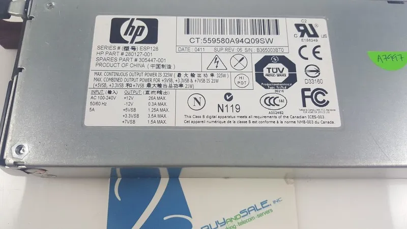 Блок питания HHP Proliant DL360 G3 Server power supply 325 Watt 280127-001 30544