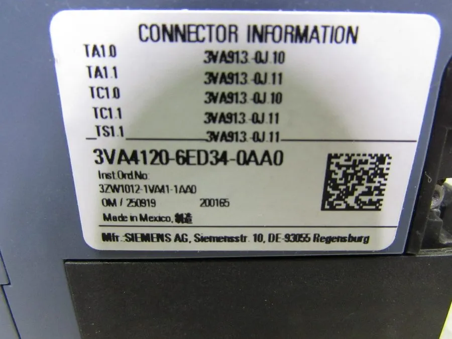 Автоматический выключатель SIEMENS 3VA4120-6ED34-0AA0 Molded Case Circuit Breake