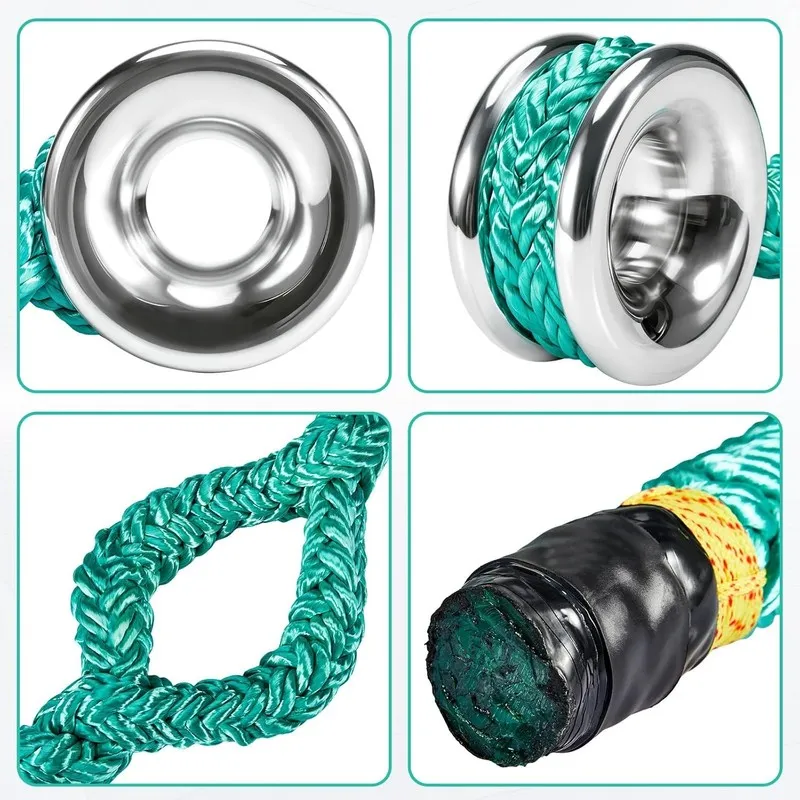 Строп Rigging Ring Sling Rope, Arborist Rope 3/4"×6' w/ 14600 lbs 7-Pocket Adjus — фото лота 2