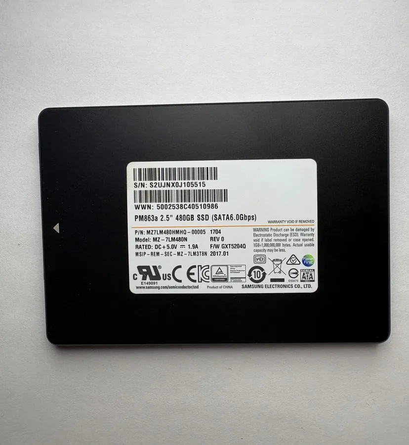 SSD-накопитель Samsung PM863a 480GB 2.5" SATA III SSD MZ7LM480HMHQ Enterprise SS