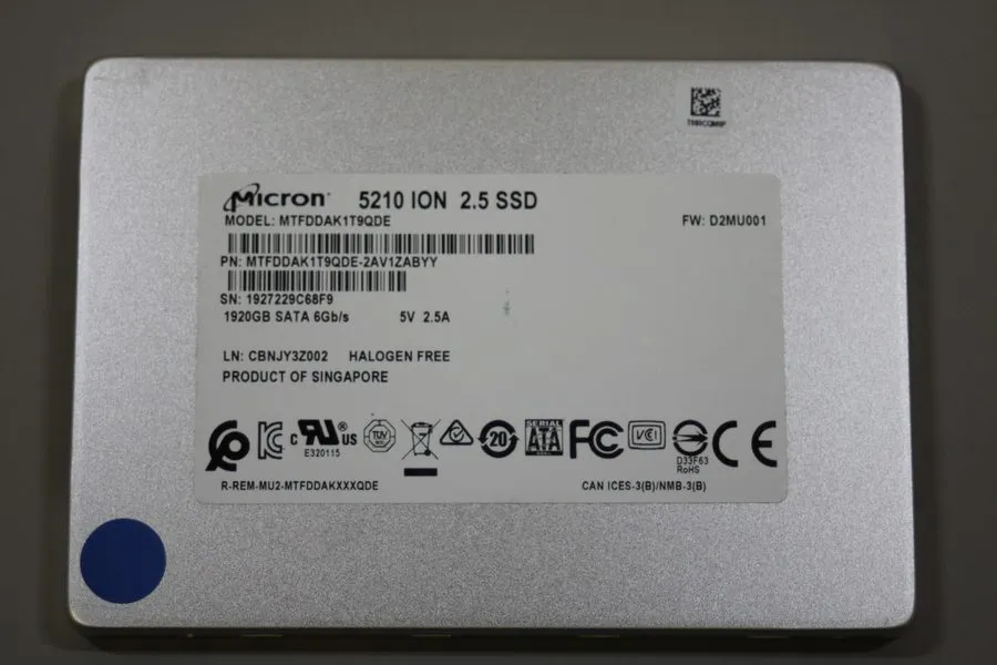 SSD-накопитель MTFDDAK1T9QDE Micron 5210 ION Series 1.92TB SATA 6Gb/s QLC 2.5in 