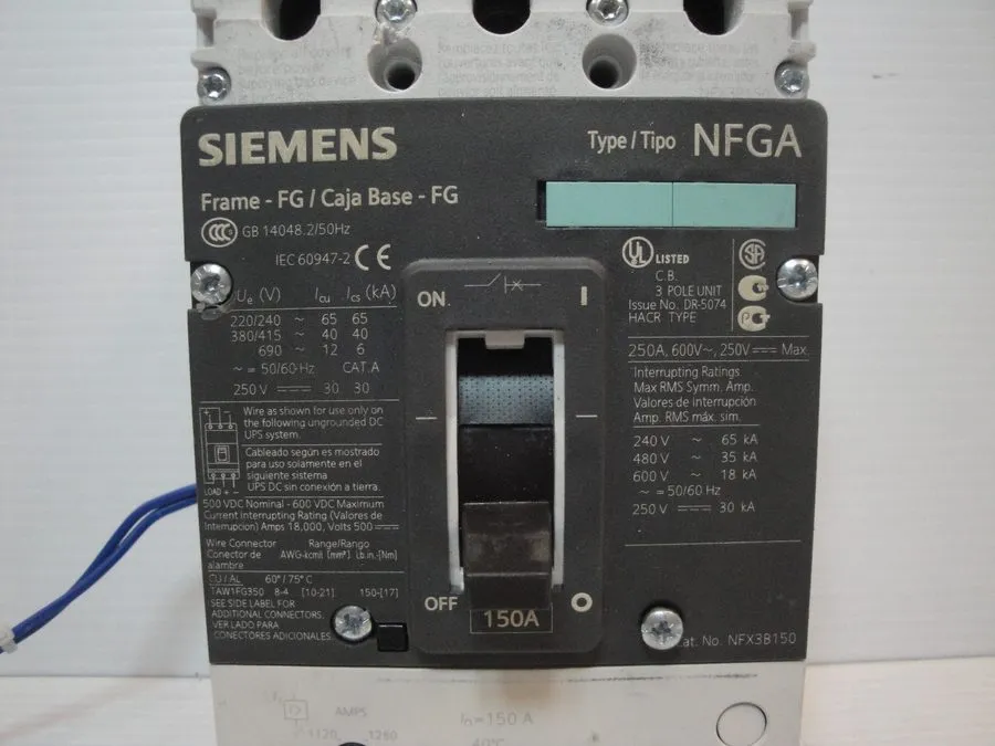 Автоматический выключатель Siemens Frame-FG Type NFGA Circuit Breaker, 3VL3115-1 — фото лота 2
