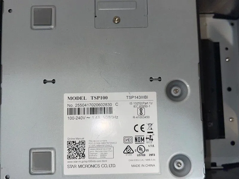 Принтер чеков STAR TSP100 Thermal POS Receipt Printer TSP143IIIBI GY US BLUETOOT