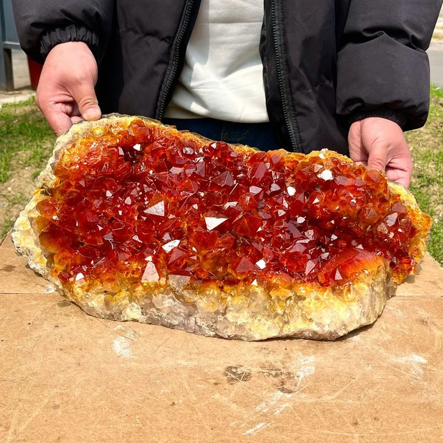 Лабораторный прибор 52.8LB TOP Rare Natural citrine quartz geode crystal cluster