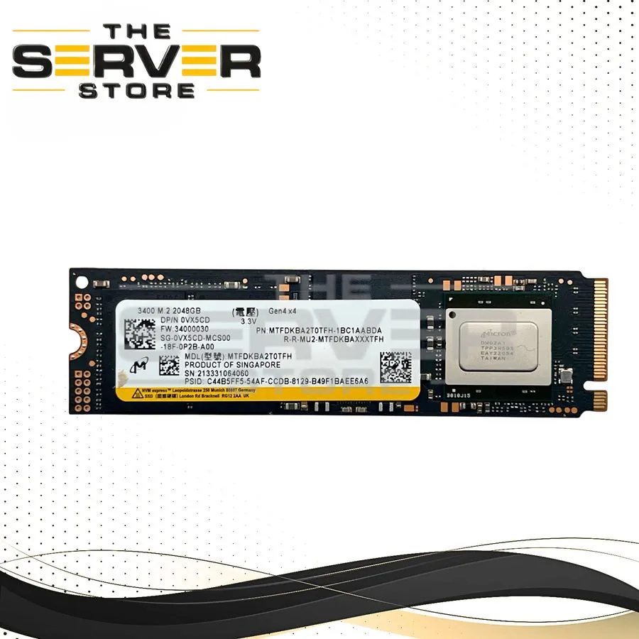 SSD-накопитель Micron 3400 2TB NVMe PCIE Gen 4.0 x 4 M.2 2280 SSD MTFDKBA2T0TFH