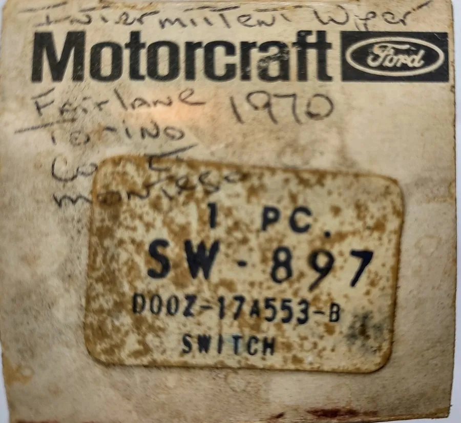 Коммутатор 1970 Fairlane Torino Comet Montego Intermittent Wiper Switch D00Z-17A — фото лота 1