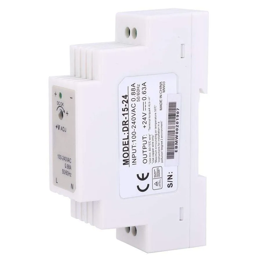 Блок питания Mean Well DR-15-24 DIN Rail Mounted AC/DC Switching Power Supply 24