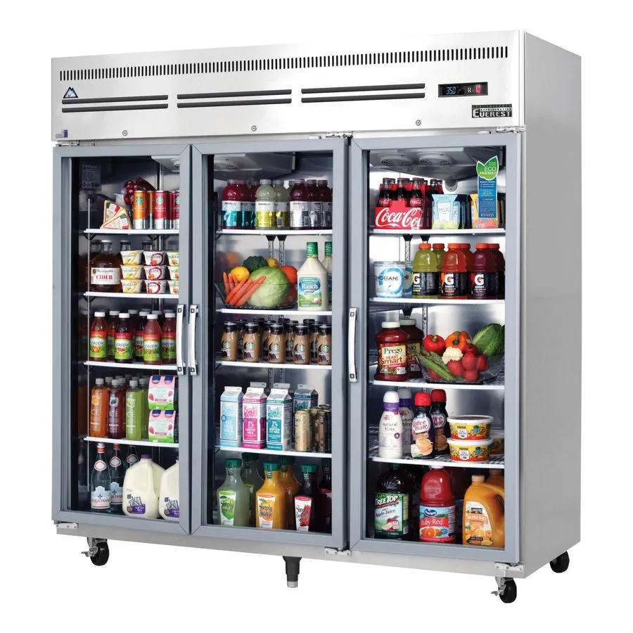 Холодильный шкаф Everest ESGR3A 74" 3-Section Reach-In Refrigerator w/ 3 Glass F