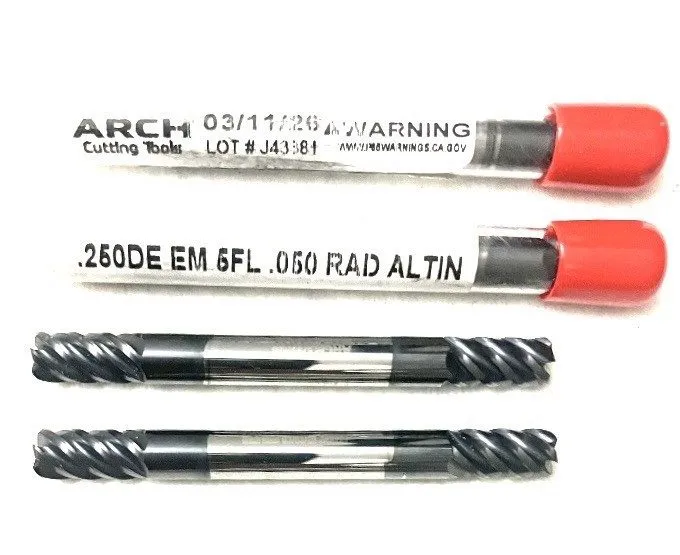Режущий инструмент ARCH 57958712 1/4" 5FL Corner Rad End Mill .050R Double End C — фото лота 1