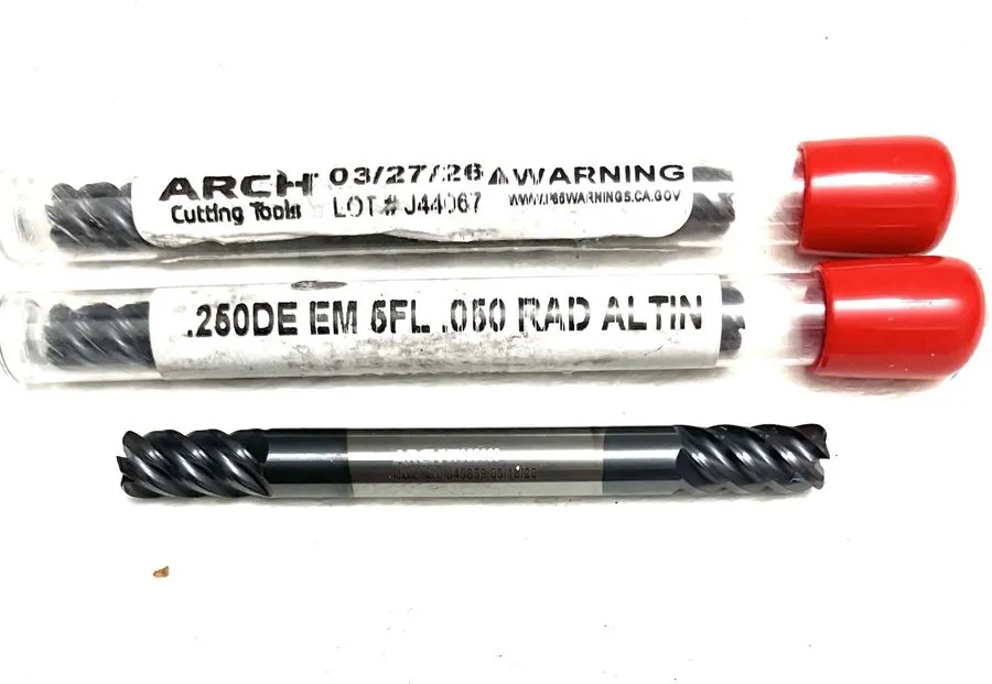 Режущий инструмент ARCH 57958712 1/4" 5FL Corner Rad End Mill .050R Double End C — фото лота 2