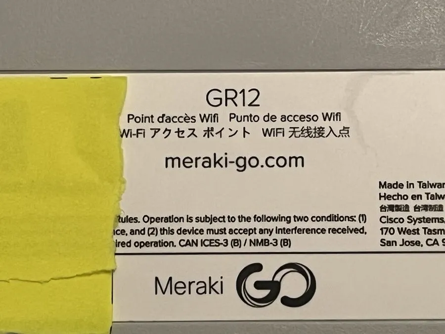 Точка доступа Wi-Fi Cisco Meraki Go GR12 WiFi 6 Indoor Access Point PoE Cloud Ma — фото лота 1