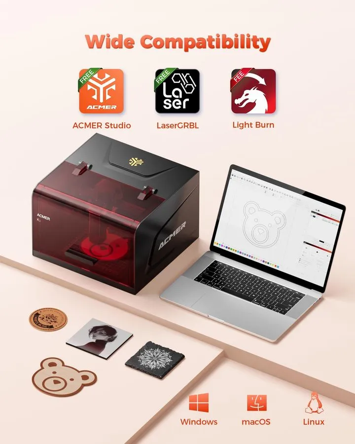 Лазерный гравёр K1 12000mW Laser Engraver Machine, 150×150mm Desktop Laser Cutte