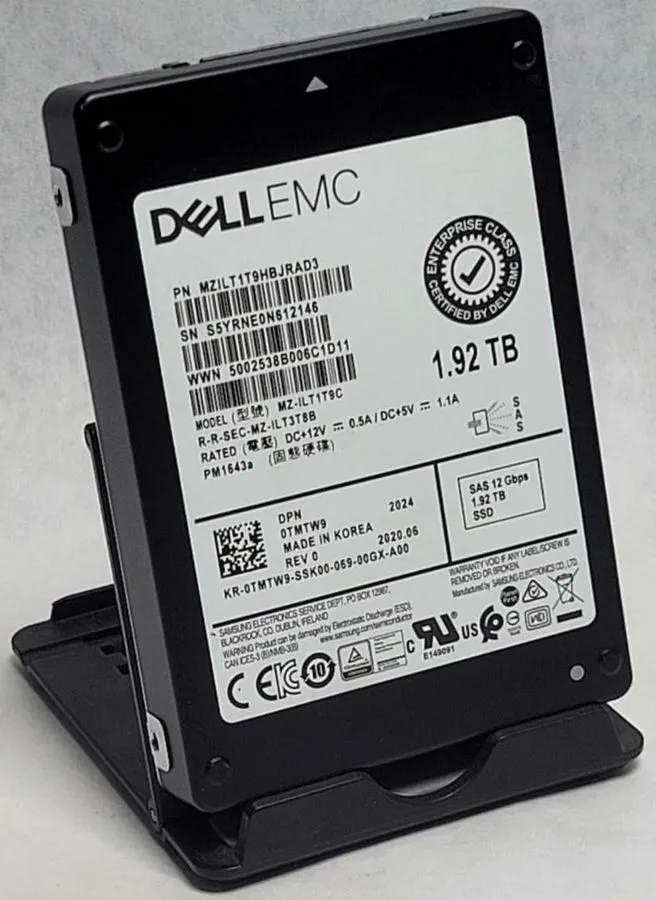 SSD-накопитель DELL Samsung PM1643a 1.92TB SAS SSD Solid State Drive MZ-ILT1T9C 