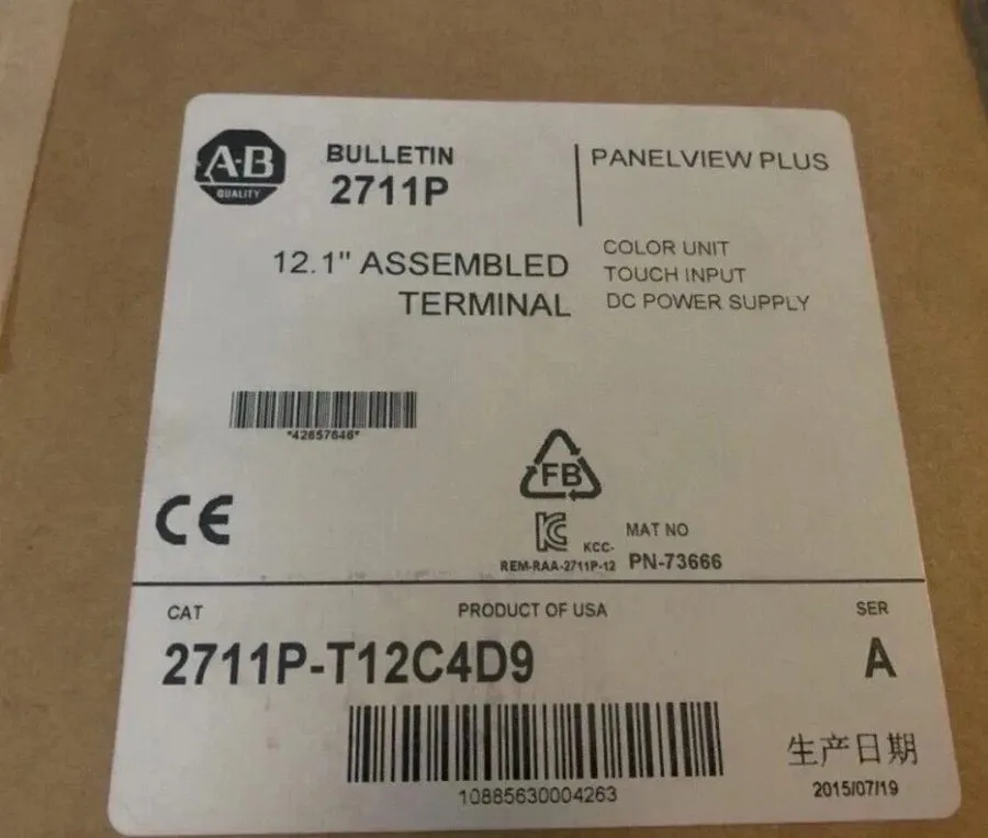 Панель оператора PLC Allen-Bradley 2711P-T12C4D9 SER A PanelViewPlus 1250 Assemb