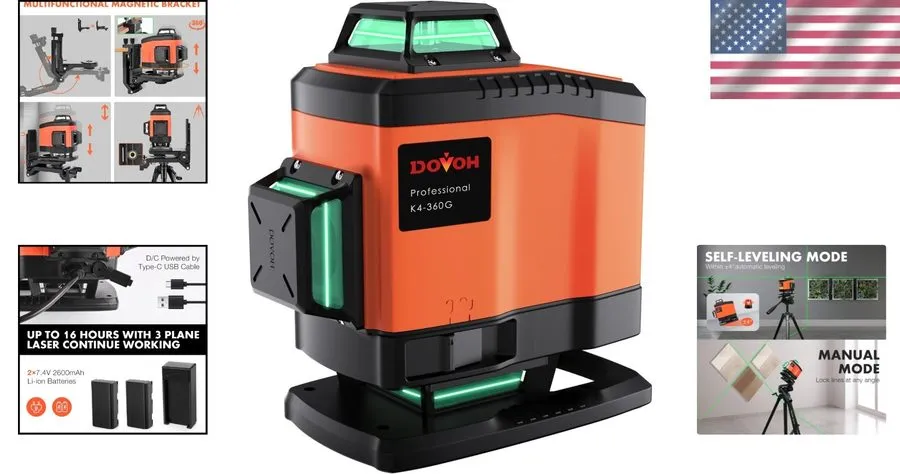 Оборудование видеонаблюдения 4D Self-Leveling Laser Level K4-360G High Accuracy 