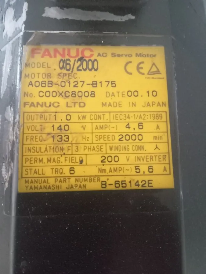Серводвигатель Fanuc 6/2000 A06B-0127-B175 AC Servo Motor 1.0kW