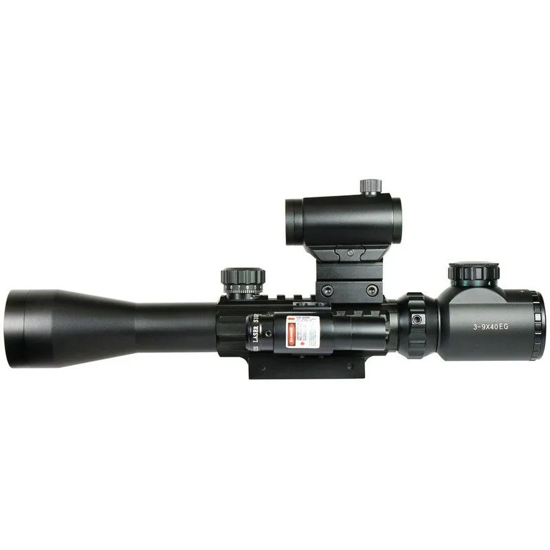 Оптико-электронная система 3-9X40 Illuminated Rifle Scope with Red Laser Sight & — фото лота 4