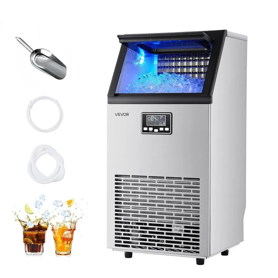 Льдогенератор Commercial Ice Maker Machine,100lbs/24H Stainless Steel Ice Machin