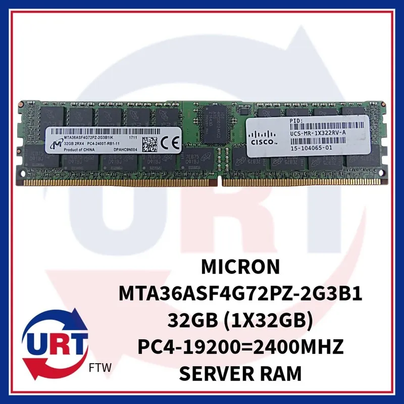 Модуль памяти MICRON MTA36ASF4G72PZ-2G3B1 32GB (1X32GB) PC4-19200=2400MHZ SERVER