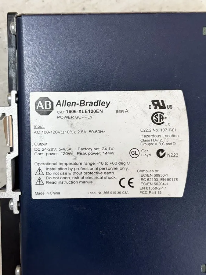 Блок питания AB 1606-XLE120EN 120W 24VDC 5A DIN Rail Power Supply