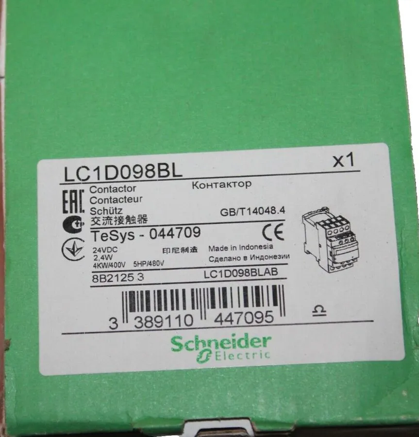 Контактор Schneider Electric TeSys Deca Series 20A 24VDC Non-Reversing Contactor