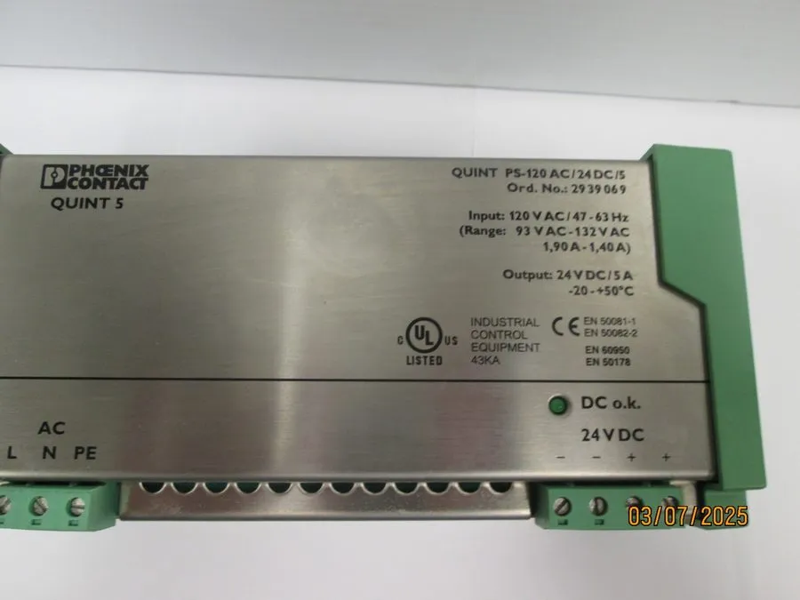 Блок питания Phoenix Contact PS-120 AC/24DC/5 2939069 DIN Rail Power Supply 24VD