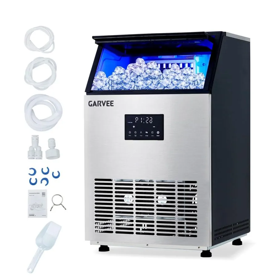 Льдогенератор Commercial Ice Maker 150LBS/24H, 40LBS Storage Bin 15-Min Fast Sta