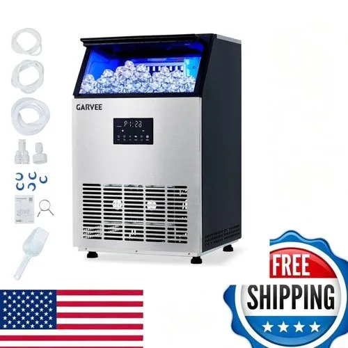 Льдогенератор Commercial Ice Maker 150LBS/24H, 40LBS Storage Bin 15-Min Fast Sta — фото лота 2