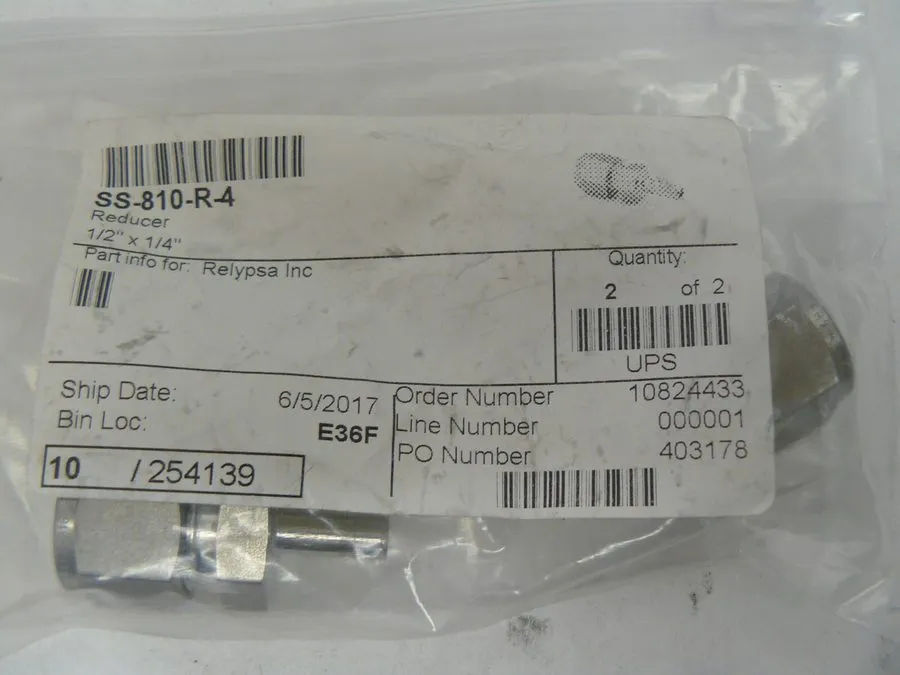 Фитинг Swagelok SS-810-R-4 Stainless Steel Swagelok Tube Fitting FNSP