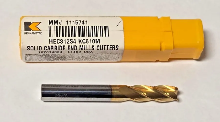 Режущий инструмент HEC312S4 KENNAMETAL 5/16" Carbide Endmill 5/16" Shank KC610M
