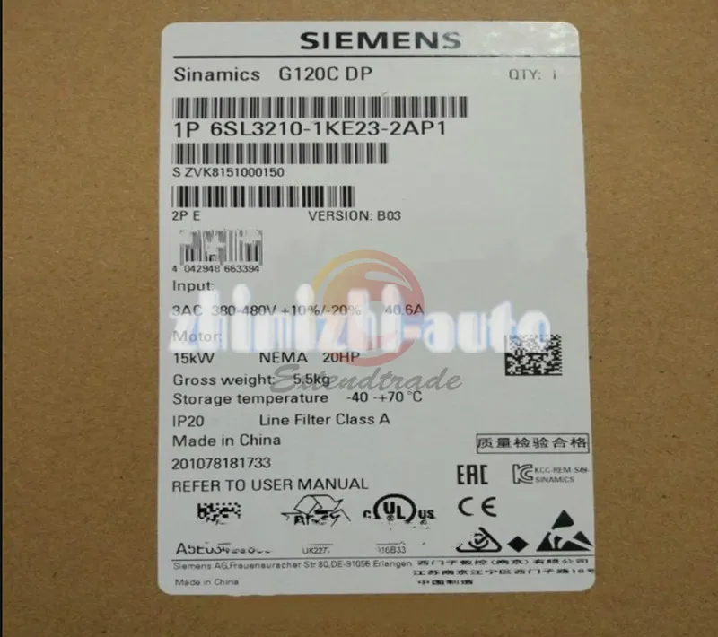 Частотный преобразователь Siemens SINAMICS G120 6SL3210-1KE23-2AP1
