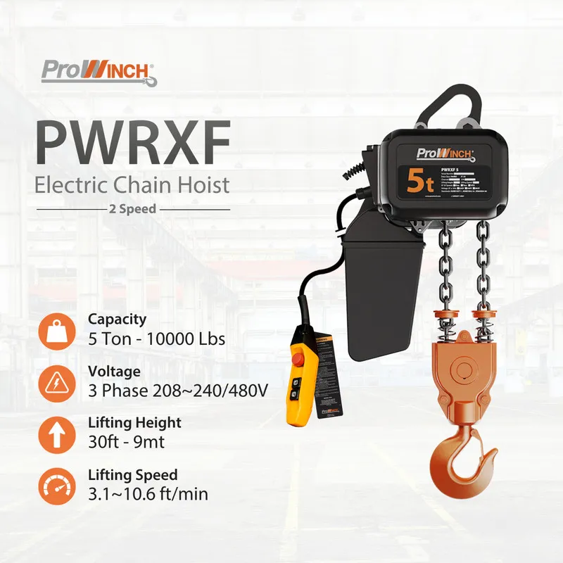 Таль Prowinch 3 Ton Electric Chain Hoist 2-Speed 208-240/440-480V 3 Phase G100 3