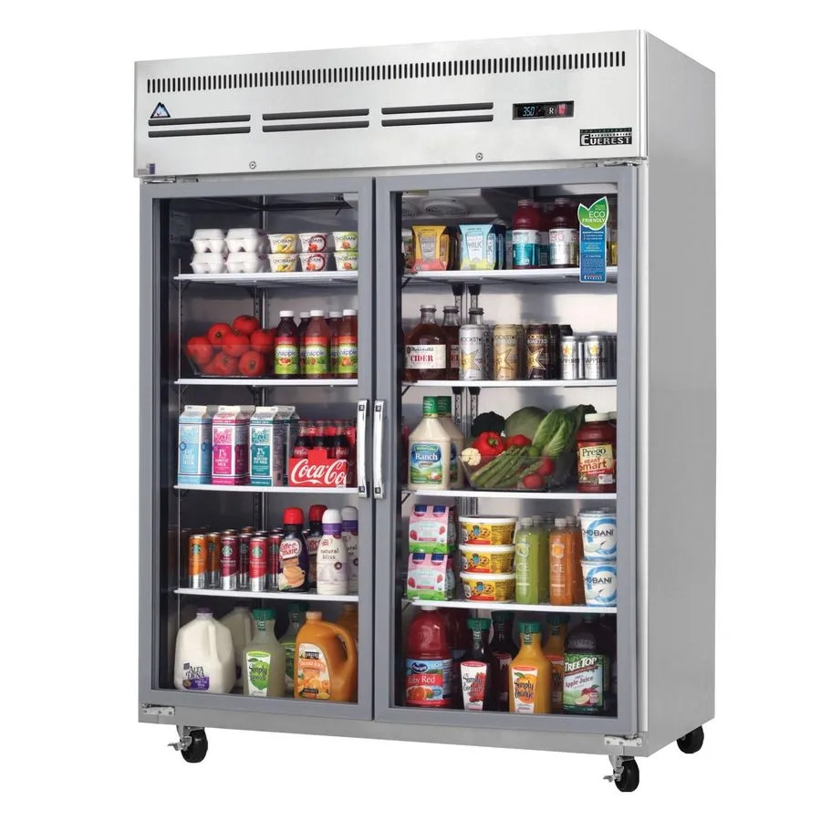 Холодильный шкаф Everest ESGWR2 59" 2-Section Reach-In Refrigerator w/ 2 Glass F — фото лота 1
