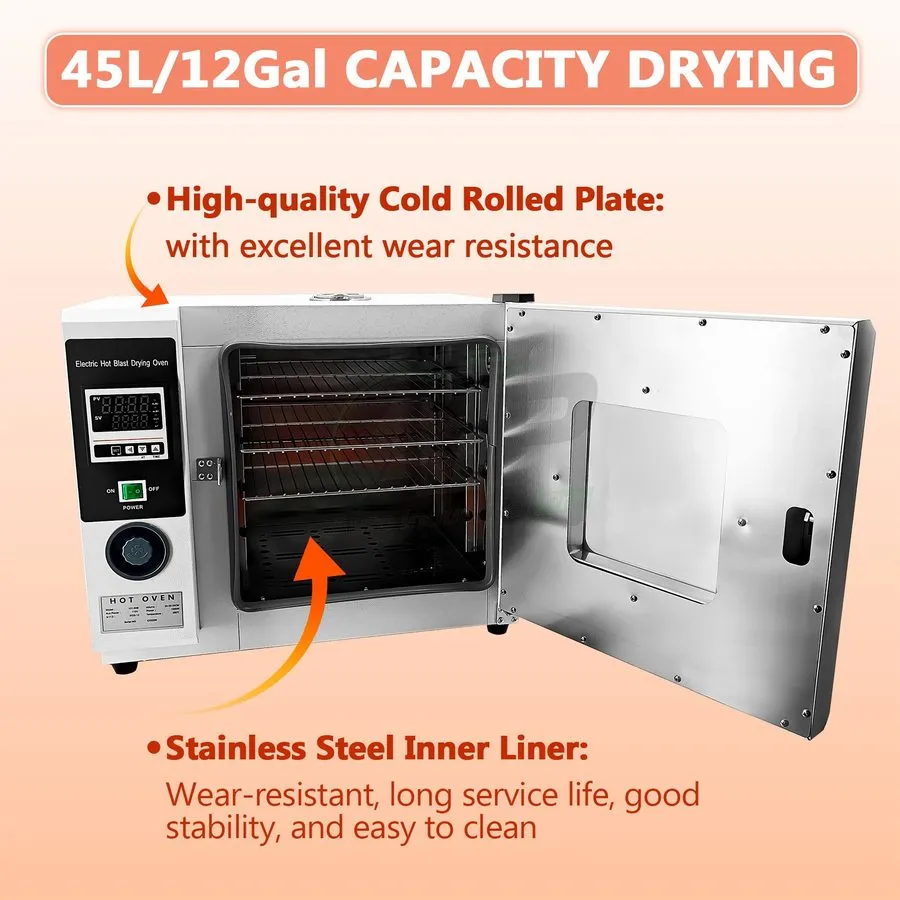 Сушильный шкаф 45L Electric Hot Blast Drying Oven 101-00B 1000W 110V Lab Stainle — фото лота 2
