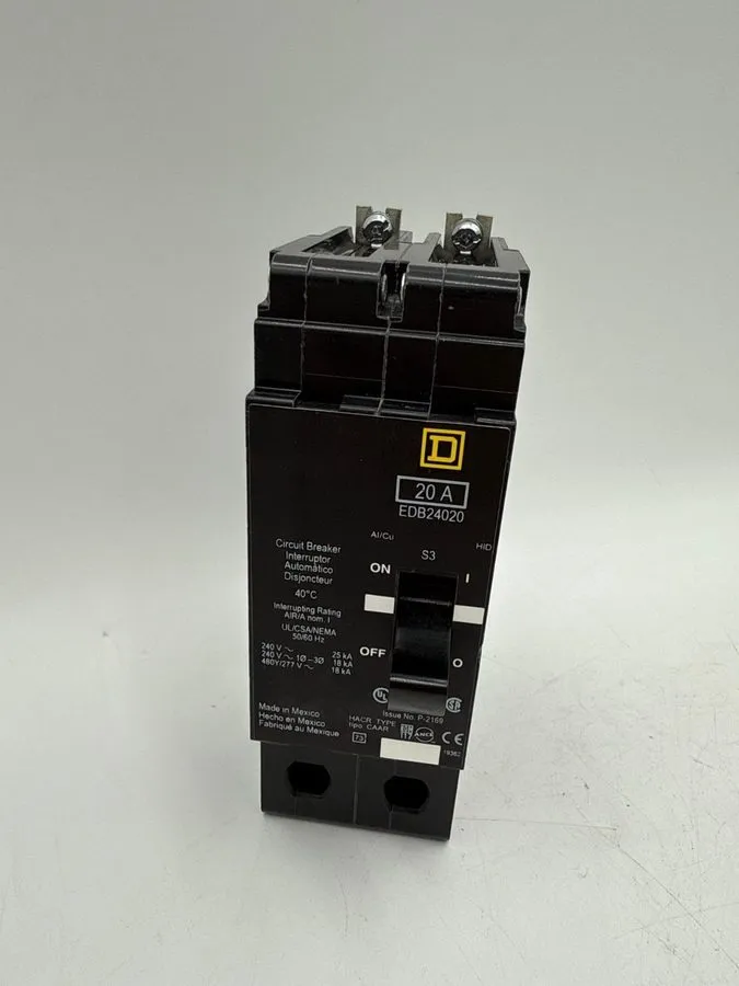 Автоматический выключатель SQUARE D EDB24020 EDB 20 AMP 2P 480V BOLT ON CIRCUIT