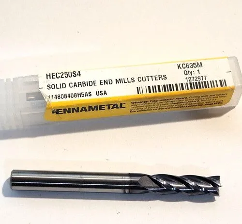 Режущий инструмент Kennametal HEC250S4 KC610M Carbide Square End Mill 1/4" 4-Flu