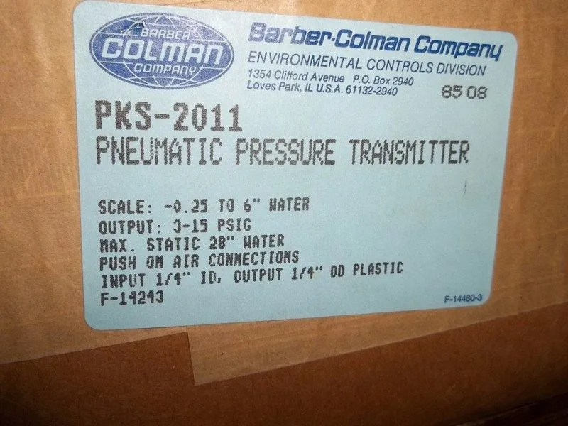 Датчик давления BARBER COLMAN PKS-2011 PNEUMATIC PRESSURE TRANSMITTER (195-2)