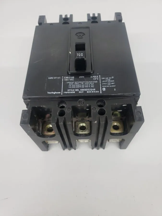 Автоматический выключатель Westinghouse EHB3100 Circuit Breaker 100A 3P 480V 3PH