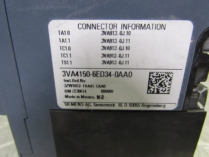 Автоматический выключатель Siemens 3VA4150-6ED34-0AA0 3p 50a 65k Circuit Breaker — фото лота 2