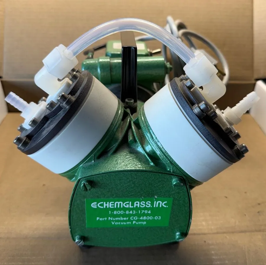 Насос Chemglass CG-4800-03 Vacuum Pump 115V 2A Lab Diaphragm Pump Green — фото лота 2