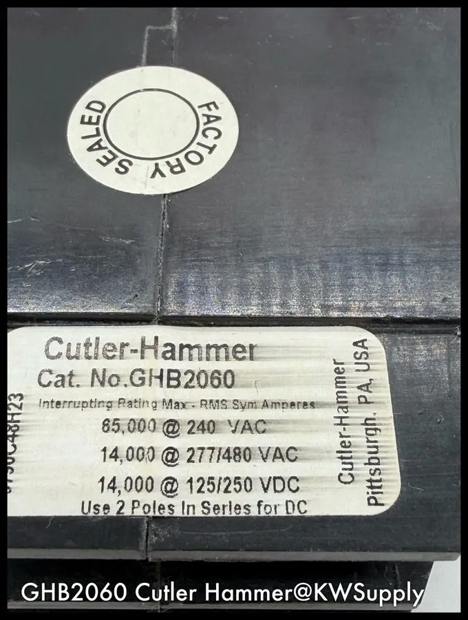 Автоматический выключатель GHB2060~Cutler Hammer GHB2060 60A 2P 277/480V 14KA Ci
